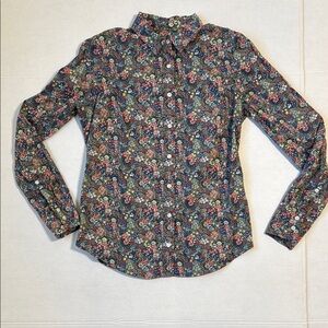 J. CREW Women's‎ Liberty Fabric Floral Casual Button-Up Shirt Long Sleeve Size 2